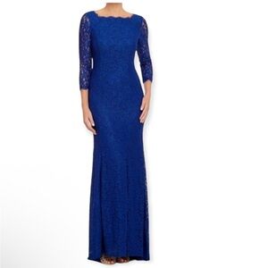 Adrianna Papell Royal Blue Lace Gown